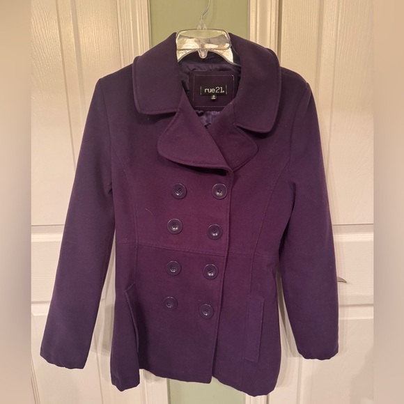 Rue21 double breasted purple wool blazer size medium - Picture 1 of 7